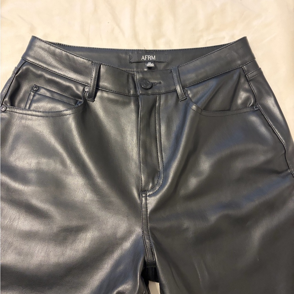 AFRM REVOLVE black Faux Leather Pants